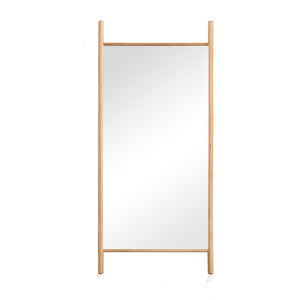 HomeRoots 64" Rustic Solid Wood Leaning Mirror – Full-Length Modern Farmhouse Style for Any Space 565049