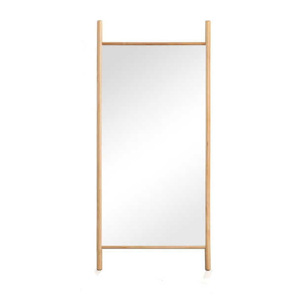 HomeRoots 64" Rustic Solid Wood Leaning Mirror – Full-Length Modern Farmhouse Style for Any Space 565049