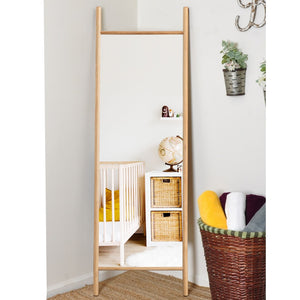 HomeRoots 64" Rustic Solid Wood Leaning Mirror – Full-Length Modern Farmhouse Style for Any Space 565049