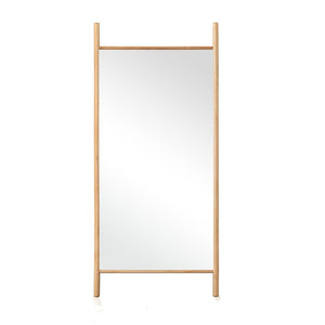 HomeRoots 64" Rustic Solid Wood Leaning Mirror – Full-Length Modern Farmhouse Style for Any Space 565049