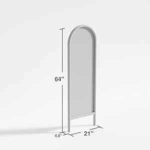 HomeRoots 64" Black Solid Wood Arched Leaning Mirror - Elegant Full-Length Design for Modern Spaces & Decor 565051