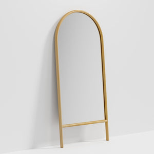 HomeRoots 71" Elegant Natural Solid Wood Arched Full-Length Mirror – Timeless Design for Any Space 565052