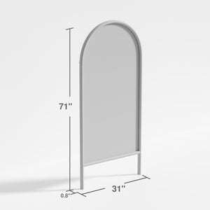 HomeRoots 71" Elegant Natural Solid Wood Arched Full-Length Mirror – Timeless Design for Any Space 565052