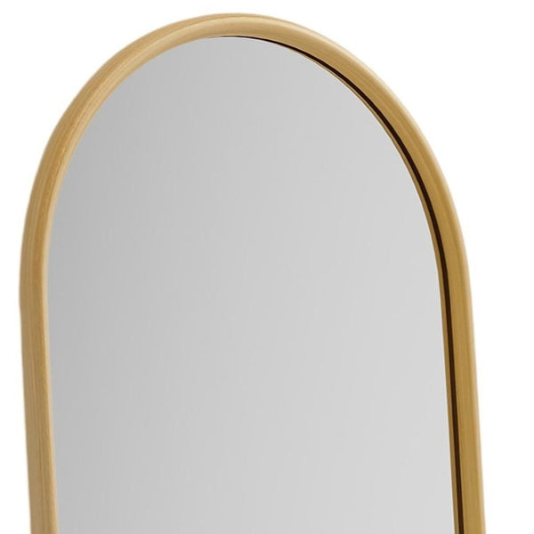 HomeRoots 71" Elegant Natural Solid Wood Arched Full-Length Mirror – Timeless Design for Any Space 565052