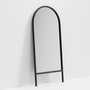 HomeRoots 71" Black Solid Wood Arched Full-Length Mirror – Elegant Design, Versatile, Space-Enhancing Decor 565053
