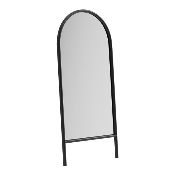 HomeRoots 71" Black Solid Wood Arched Full-Length Mirror – Elegant Design, Versatile, Space-Enhancing Decor 565053