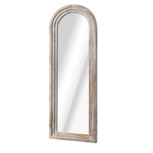 HomeRoots 71" Elegant White Solid Wood Arched Full-Length Mirror - Timeless Charm for Any Space 565055