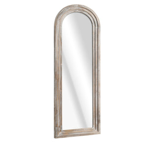 HomeRoots 71" Elegant White Solid Wood Arched Full-Length Mirror - Timeless Charm for Any Space 565055