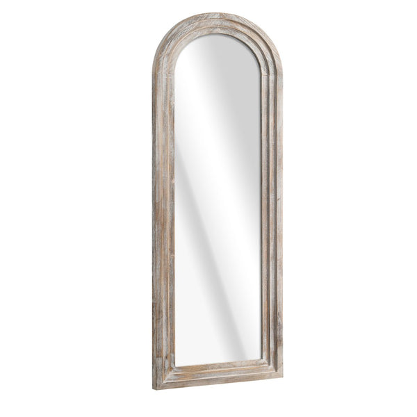 HomeRoots 71" Elegant White Solid Wood Arched Full-Length Mirror - Timeless Charm for Any Space 565055