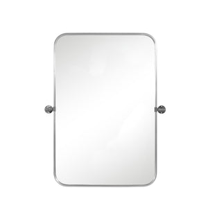 HomeRoots Set of Two 32" Silver Metal Framed Accent Mirrors - Stylish, Durable, and Versatile for Any Space! 565057