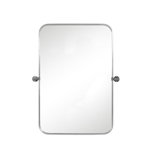 HomeRoots Set of Two 32" Silver Metal Framed Accent Mirrors - Stylish, Durable, and Versatile for Any Space! 565057
