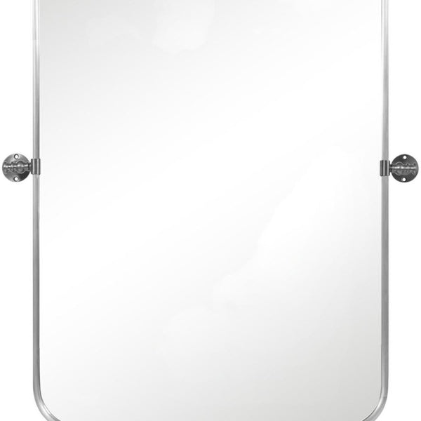 HomeRoots Set of Two 32" Silver Metal Framed Accent Mirrors - Stylish, Durable, and Versatile for Any Space! 565057