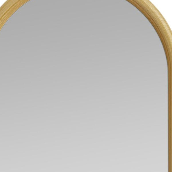 HomeRoots 64" Natural Solid Wood Arched Leaning Full-Length Mirror – Elegant Design for Any Space & Style 565060