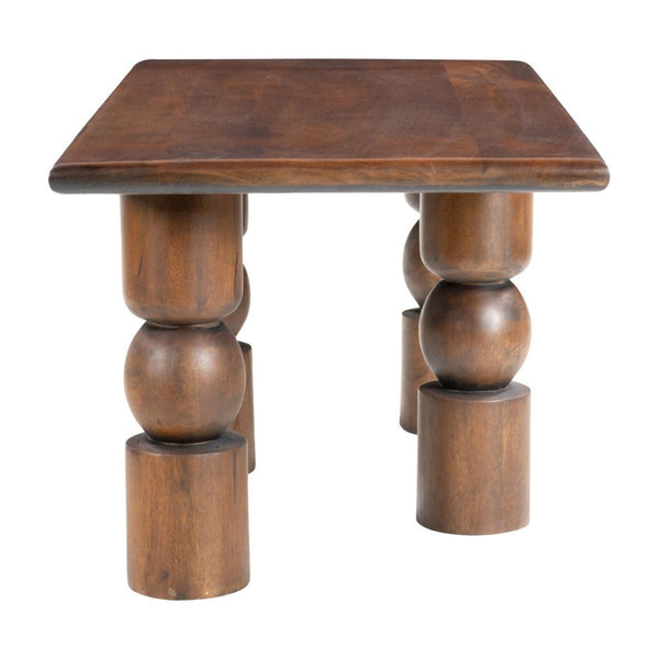 Homeroots 43" Stylish Brown Solid Wood Coffee Table With Elegant Geo Legs – Perfect Accent For Any Room!   565073