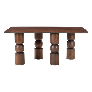 Homeroots 43" Stylish Brown Solid Wood Coffee Table With Elegant Geo Legs – Perfect Accent For Any Room!   565073