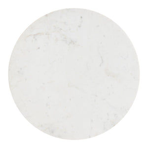 HomeRoots 32" White Marble & Solid Wood Round Drum Coffee Table – Modern Elegance for Any Living Space! 565075