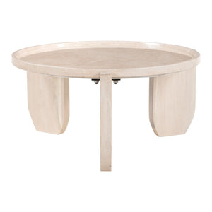 HomeRoots 30" Elegant Natural Marble Round Coffee Table - Modern Design for Living Room & Office Use 565076