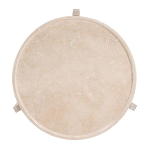 HomeRoots 30" Elegant Natural Marble Round Coffee Table - Modern Design for Living Room & Office Use 565076