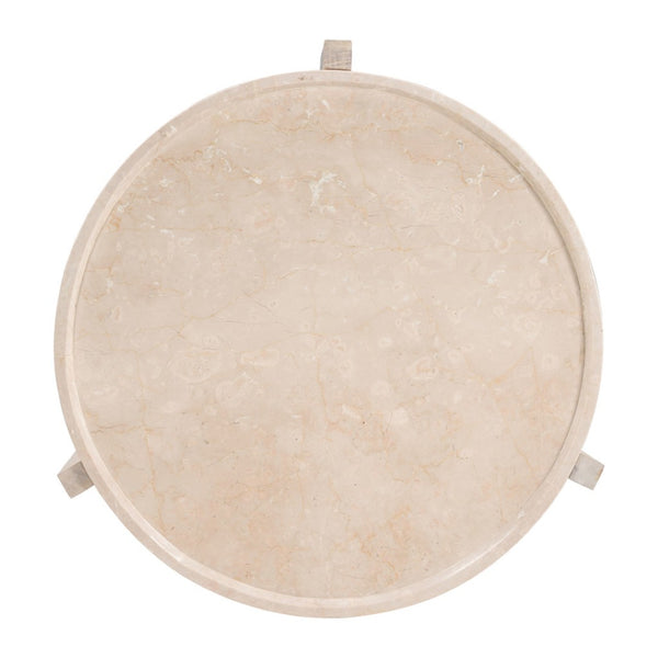 HomeRoots 30" Elegant Natural Marble Round Coffee Table - Modern Design for Living Room & Office Use 565076