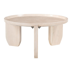 HomeRoots 30" Elegant Natural Marble Round Coffee Table - Modern Design for Living Room & Office Use 565076