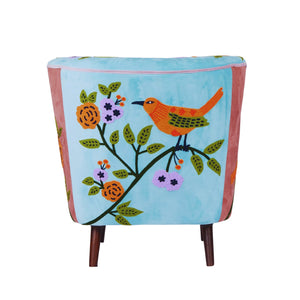 Homeroots 32" Vibrant Floral Arm Chair With Embroidered Upholstery - Cozy Seating For Stylish Decor!   565085