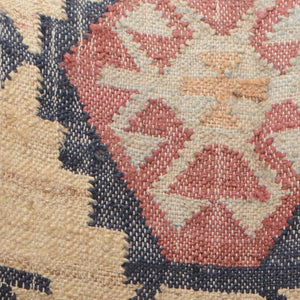 Homeroots 26" Southwestern Wingback Chair In Beige, Blue, And Red – Handcrafted Jute Accent For Stylish Comfort   565086