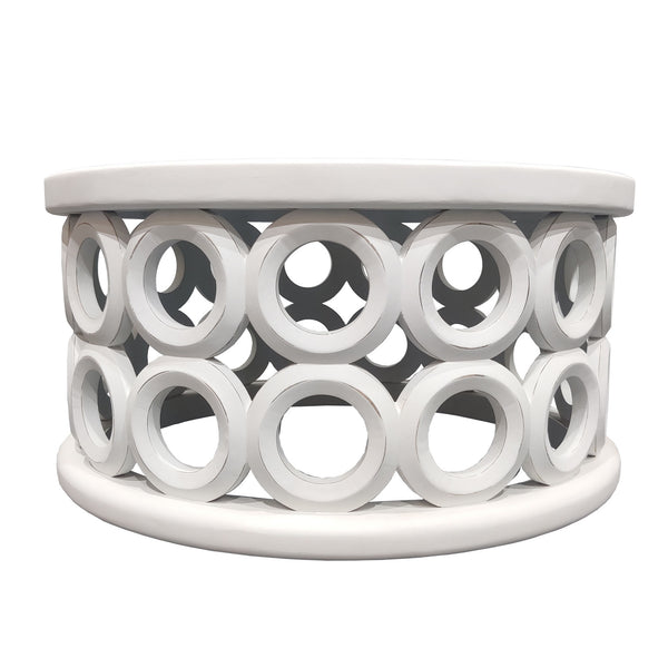 Homeroots 36" White Solid Wood Round Coffee Table   565090
