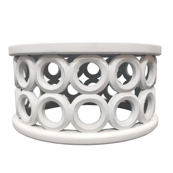 Homeroots 36" White Solid Wood Round Coffee Table   565090