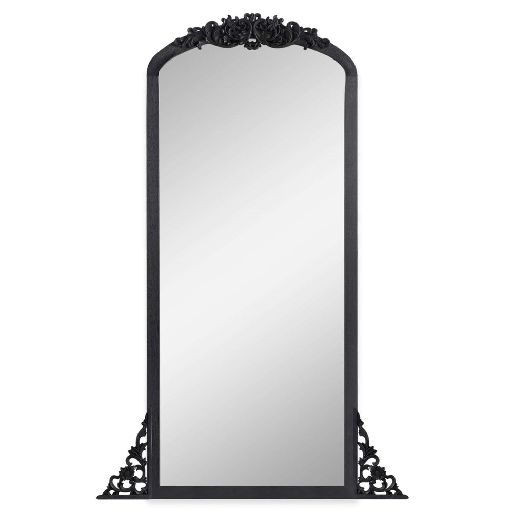 HomeRoots 67" Black Solid Wood Framed Full-Length Mirror - Modern Design, Space-Saving, Stylish & Ready to Hang 565097