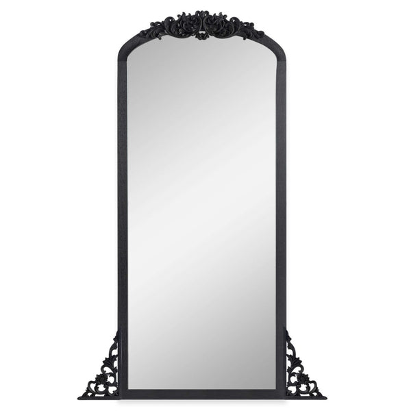 HomeRoots 67" Black Solid Wood Framed Full-Length Mirror - Modern Design, Space-Saving, Stylish & Ready to Hang 565097