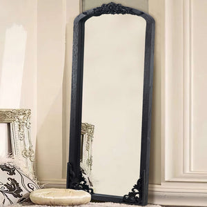 HomeRoots 67" Black Solid Wood Framed Full-Length Mirror - Modern Design, Space-Saving, Stylish & Ready to Hang 565097