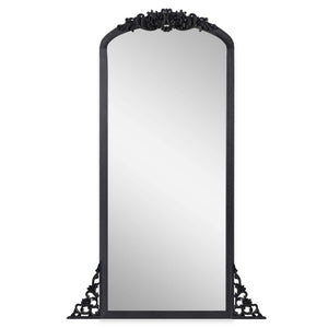 HomeRoots 67" Black Solid Wood Framed Full-Length Mirror - Modern Design, Space-Saving, Stylish & Ready to Hang 565097