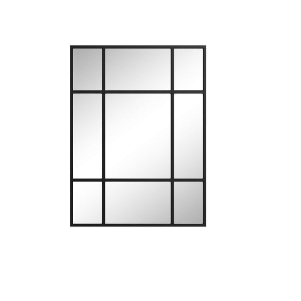 HomeRoots 39" Modern Black Metal Framed Accent Mirror - Stylish Wall Decor for Entryways, Living Rooms & Offices 565098