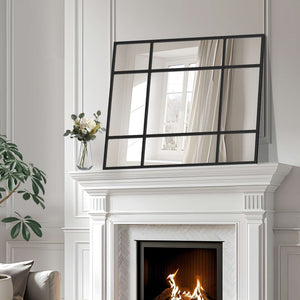 HomeRoots 39" Modern Black Metal Framed Accent Mirror - Stylish Wall Decor for Entryways, Living Rooms & Offices 565098