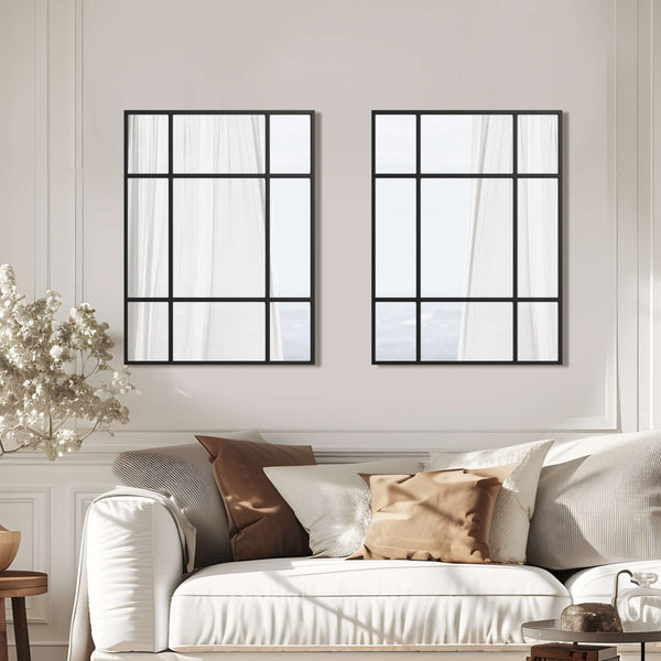 HomeRoots 39" Modern Black Metal Framed Accent Mirror - Stylish Wall Decor for Entryways, Living Rooms & Offices 565098