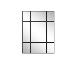 HomeRoots 39" Modern Black Metal Framed Accent Mirror - Stylish Wall Decor for Entryways, Living Rooms & Offices 565098