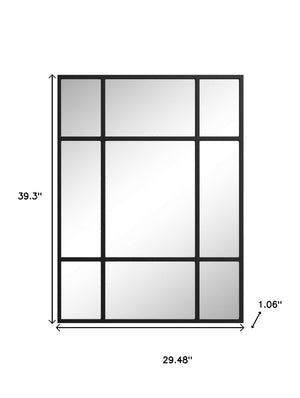 HomeRoots 39" Modern Black Metal Framed Accent Mirror - Stylish Wall Decor for Entryways, Living Rooms & Offices 565098