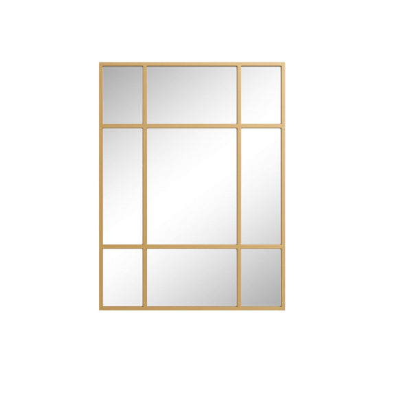 HomeRoots 39" Gold Metal Framed Accent Mirror - Modern Elegance for Entryways, Bedrooms & Bathrooms Decor 565099