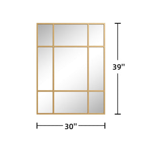 HomeRoots 39" Gold Metal Framed Accent Mirror - Modern Elegance for Entryways, Bedrooms & Bathrooms Decor 565099