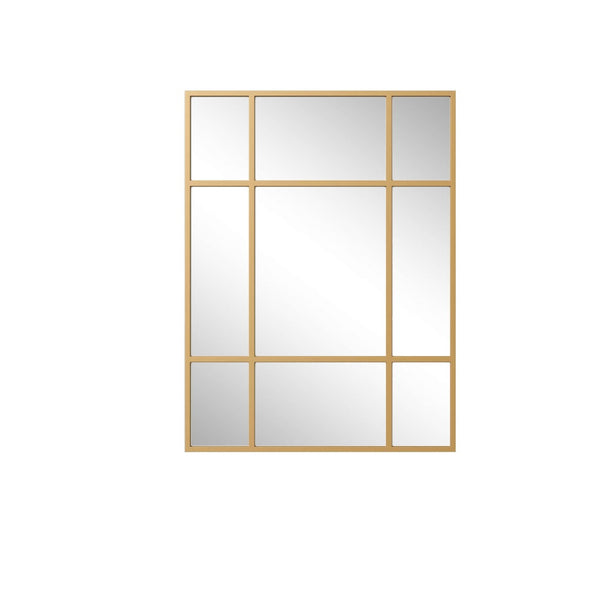 HomeRoots 39" Gold Metal Framed Accent Mirror - Modern Elegance for Entryways, Bedrooms & Bathrooms Decor 565099