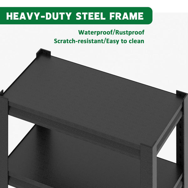 English Elm 20-30 Gallon Fish Tank Stand with Adjustable 3-Tier Metal Shelves, Heavy-Duty Stylish Rack for Home Office Black T2398P211225