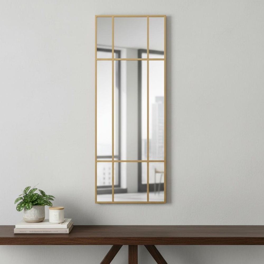 HomeRoots 63" Gold Metal Framed Accent Mirror - Elegant Rectangular Design for Stylish Home Decor & Easy Installation 565100