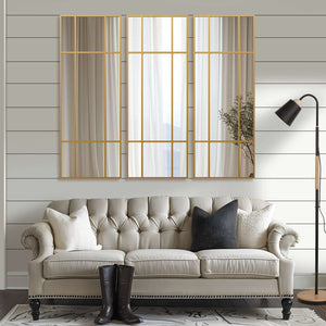 HomeRoots 63" Gold Metal Framed Accent Mirror - Elegant Rectangular Design for Stylish Home Decor & Easy Installation 565100