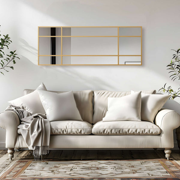 HomeRoots 63" Gold Metal Framed Accent Mirror - Elegant Rectangular Design for Stylish Home Decor & Easy Installation 565100