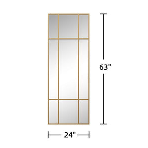 HomeRoots 63" Gold Metal Framed Accent Mirror - Elegant Rectangular Design for Stylish Home Decor & Easy Installation 565100