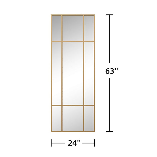 HomeRoots 63" Gold Metal Framed Accent Mirror - Elegant Rectangular Design for Stylish Home Decor & Easy Installation 565100