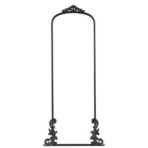 HomeRoots 68" Elegant Arched Black Metal Full-Length Mirror - Premium Glass, Slim Wall-Mounted Design for Any Space 565104