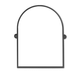 HomeRoots 36" Black Metal Arched Accent Mirror - Modern Minimalist Design for Brightening Your Space Elegantly 565105