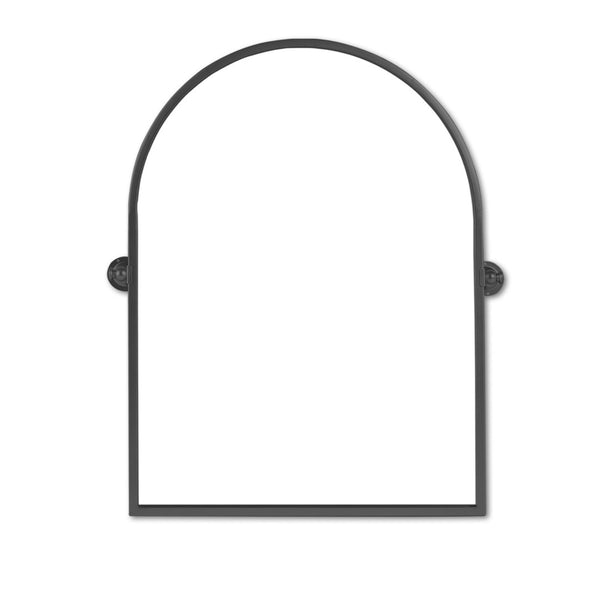 HomeRoots 36" Black Metal Arched Accent Mirror - Modern Minimalist Design for Brightening Your Space Elegantly 565105