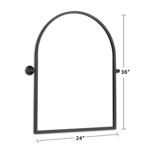 HomeRoots 36" Black Metal Arched Accent Mirror - Modern Minimalist Design for Brightening Your Space Elegantly 565105